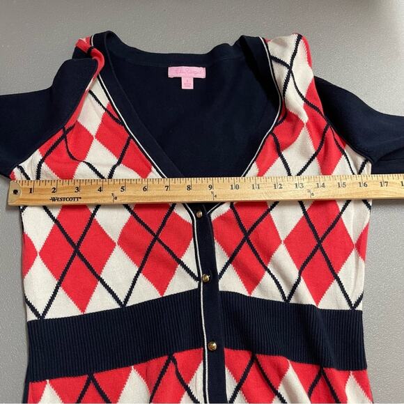 Lily Pulitzer Argyle button down cardigan size Small - Picture 13 of 13